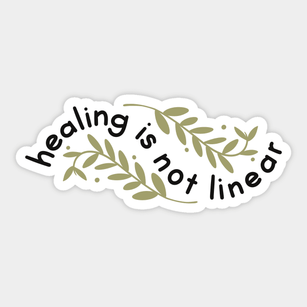 Healing is not Linear Sticker by Art of Aga